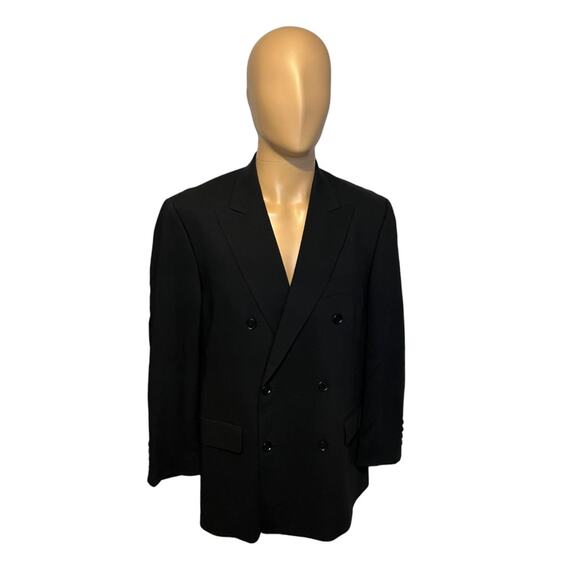 Pronto-Uomo Lessona Natural Stretch Super 100's Suit Pants Mens 34S Black Wool - Picture 2 of 13